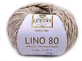 Filato Naturale in Lino e Cotone Egiziano, Confezione da 4 Gomitoli 8 Colori