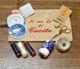 Kit Base per Cucito in Busta di Juta Ricamata