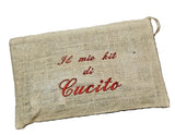 Kit Base per Cucito in Busta di Juta Ricamata