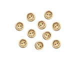 1 Confezione da 10 Pezzi di Bottoni in Legno Artigianale Handmade With Love 4 Misure