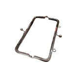 Chiusura Clic Clac Rettangolare per Borsa Mas Metallo Argento Dimensioni 20x8cm