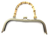 Chiusura Clik Clak con Manico Bamboo 27 cm Tre Sfere Borsa Fai da Te