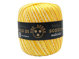 6 Gomitoli Filato di Cotone Filo di Scozia Multicolor, Uncinetto n°5, Confezione da 480gr, 12 Colori