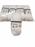 5 gomitoli Filato di Cotone Fiocco Naturale 100% TreSfere in Confezione da 250gr.