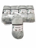 5 gomitoli Filato di Cotone Fiocco Naturale 100% TreSfere in Confezione da 250gr.