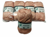 5 gomitoli Filato di Cotone Fiocco Naturale 100% TreSfere in Confezione da 250gr.