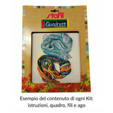 Stafil il kit Ricamo Mezzo Punto Consente di Realizzare un Quadro da Ricamare anche a Punto Croce, Stampa, Ago, Filati in Cotone Lanato e Istruzioni