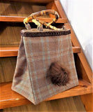 Kit Pon Pon per Borse Hand Made con Cartamodello, Manici Bamboo, Tessuto, Borsa Juta, Passamaneria