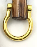 Coppia Manici in Bamboo con Anelli Oro da 16x15cm per Borse e Pochette