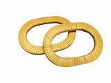 Coppia Manici Ovali in Bamboo da 13x9,5cm per Borse e Pochette