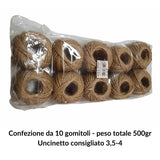 10 Gomitoli Juta Naturale anche per Uncinetto in Confezione da 400gr