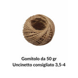 10 Gomitoli Juta Naturale anche per Uncinetto in Confezione da 400gr