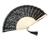 Ventaglio in Pizzo con Manico in Legno, Diametro 42 cm